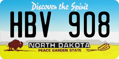 ND license plate HBV908