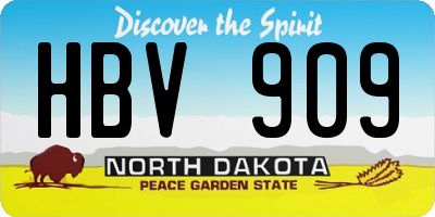 ND license plate HBV909