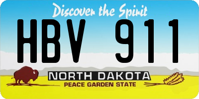 ND license plate HBV911