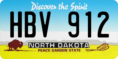 ND license plate HBV912