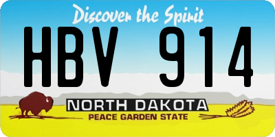 ND license plate HBV914