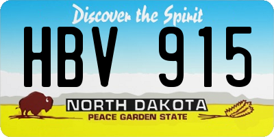 ND license plate HBV915