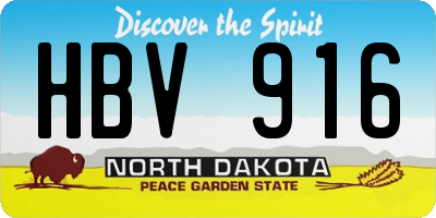 ND license plate HBV916