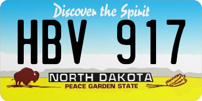 ND license plate HBV917