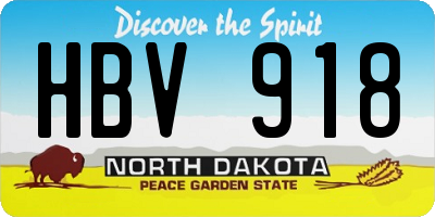 ND license plate HBV918