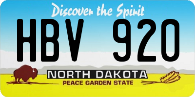 ND license plate HBV920