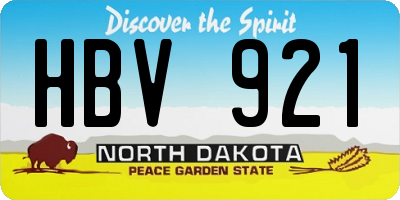 ND license plate HBV921