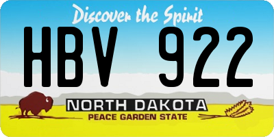 ND license plate HBV922