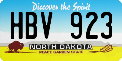 ND license plate HBV923