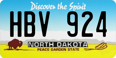 ND license plate HBV924