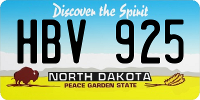 ND license plate HBV925