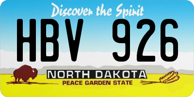 ND license plate HBV926