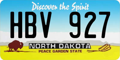 ND license plate HBV927