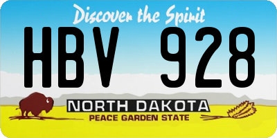 ND license plate HBV928