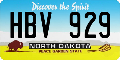 ND license plate HBV929