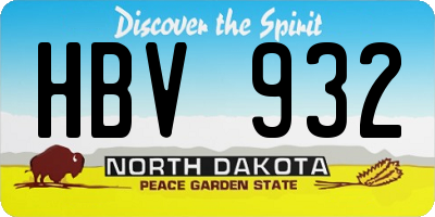 ND license plate HBV932