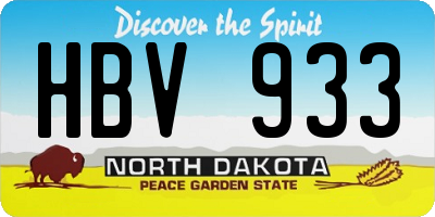 ND license plate HBV933