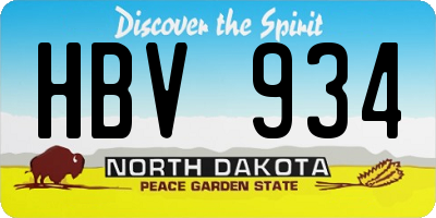 ND license plate HBV934