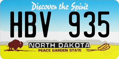 ND license plate HBV935