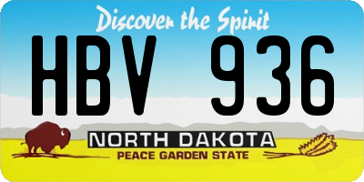 ND license plate HBV936