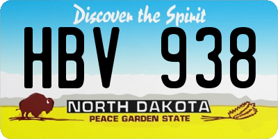 ND license plate HBV938