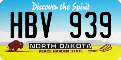 ND license plate HBV939