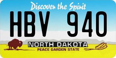 ND license plate HBV940