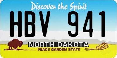 ND license plate HBV941