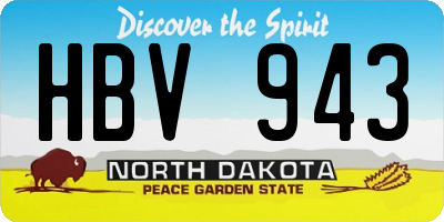 ND license plate HBV943