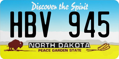 ND license plate HBV945