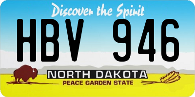 ND license plate HBV946