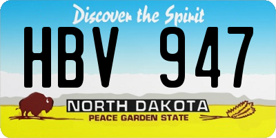 ND license plate HBV947