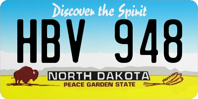 ND license plate HBV948