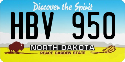 ND license plate HBV950