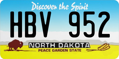 ND license plate HBV952