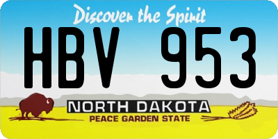 ND license plate HBV953