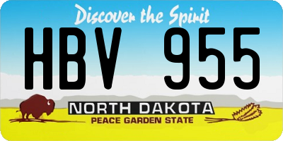 ND license plate HBV955