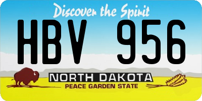 ND license plate HBV956