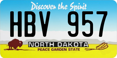 ND license plate HBV957