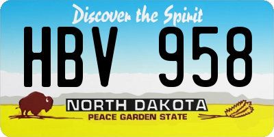 ND license plate HBV958