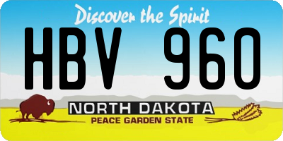 ND license plate HBV960