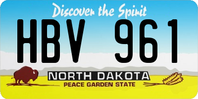 ND license plate HBV961