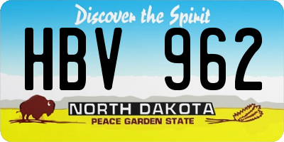 ND license plate HBV962