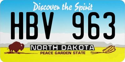 ND license plate HBV963