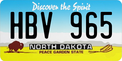 ND license plate HBV965