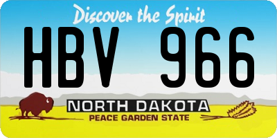 ND license plate HBV966