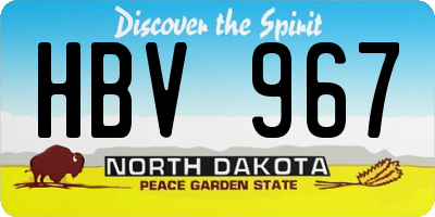 ND license plate HBV967