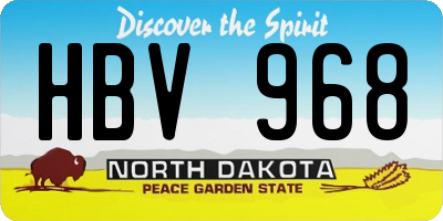 ND license plate HBV968