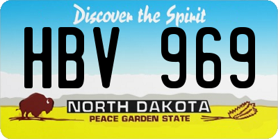 ND license plate HBV969