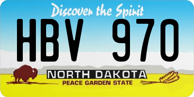 ND license plate HBV970